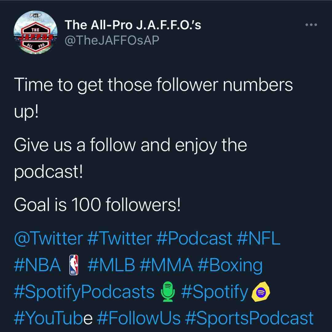 If you haven’t followed The All-Pro JAFFOs on Twitter……. You’re out of your damn mind! Go follow the JAFFOs on Twitter and listen to the podcast on Spotify, Apple Podcasts, and wherever else you listen to podcasts! If you follow us here, then follow there!  #meme  #memes  #memesdaily  #memestagram  #memeschallenge  #twitter  #twittermemes  #follow  #followme  #followus