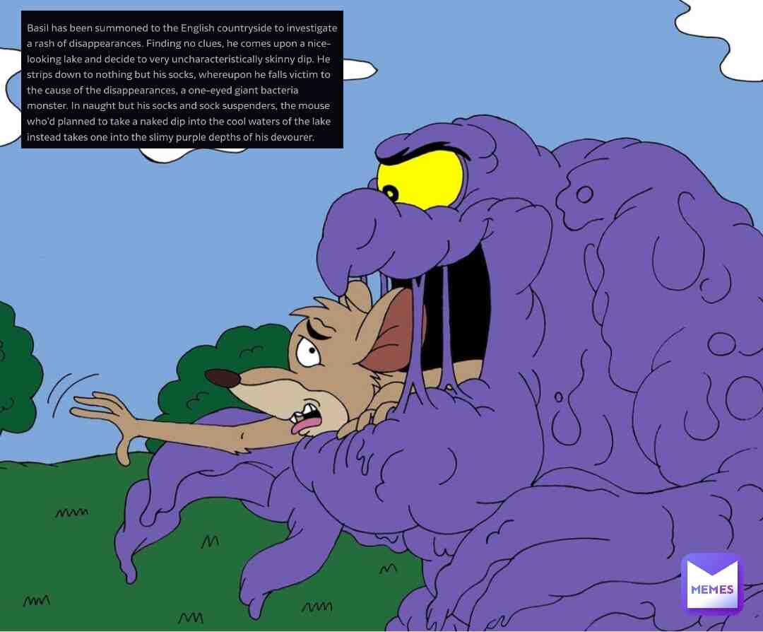 #thegreatmousedetective #disney #deviantart #crossover #crossoverart #pictures #ancientmemes #ancient #sacred #sacredpictures #vore #swallowed #swallow #blob #slimy #slimey #slime #gooey #goo #purple #purplegangforlife #purpleguy #purpledude #purplealien #alienmeme #aliens #alien #skinnyboy #skinnydipping #nakedmen #naked #stripper #strippers #stripperlife #grassland #beingeaten #gulp