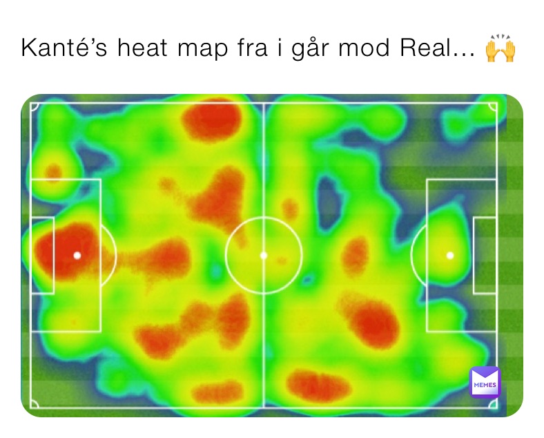 Kanté’s heat map fra i går mod Real... 🙌