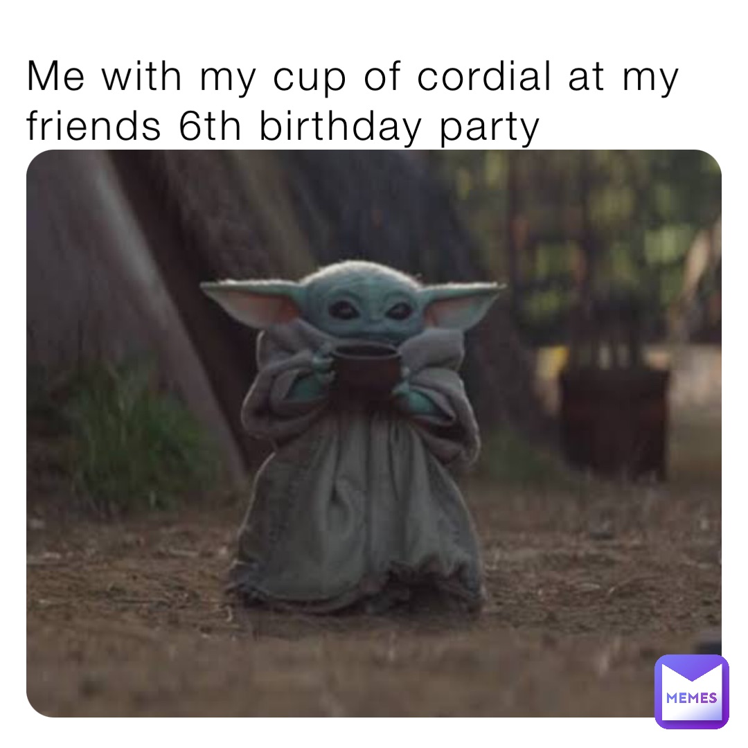 Me with my cup of cordial at my friends 6th birthday party