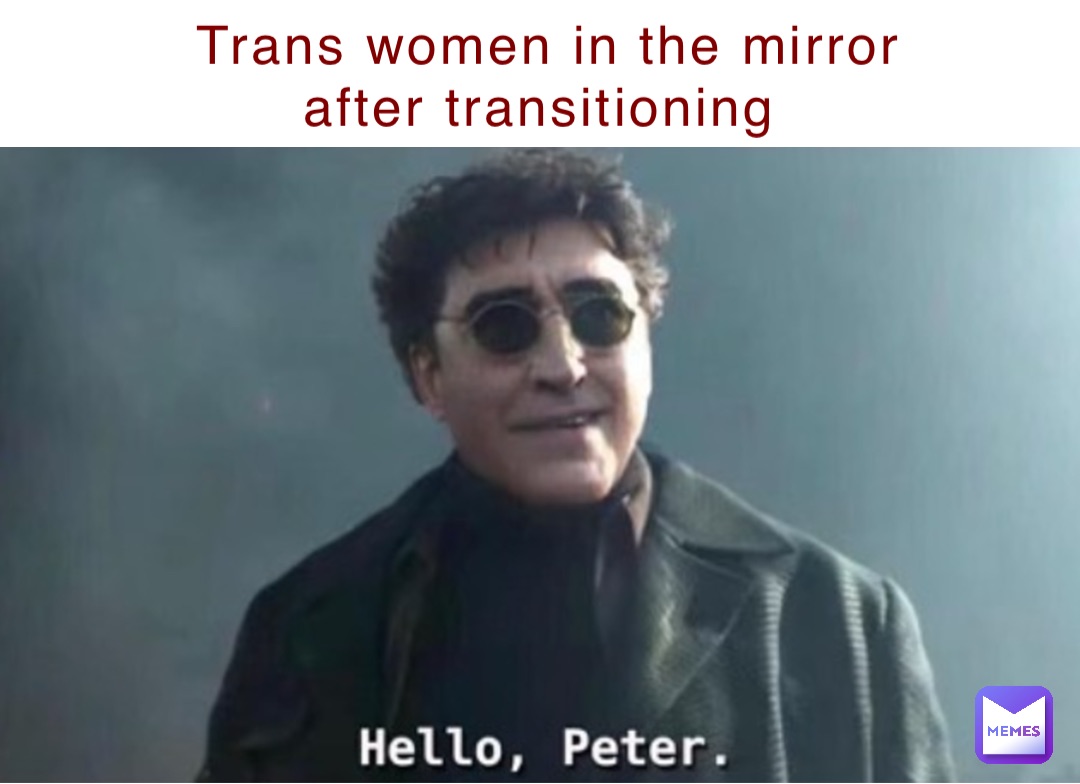 Trans women in the mirror after transitioning