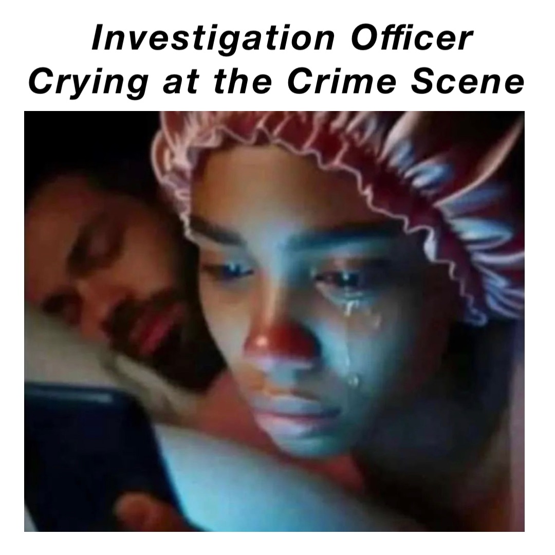 Investigation Officer Crying at the Crime Scene
