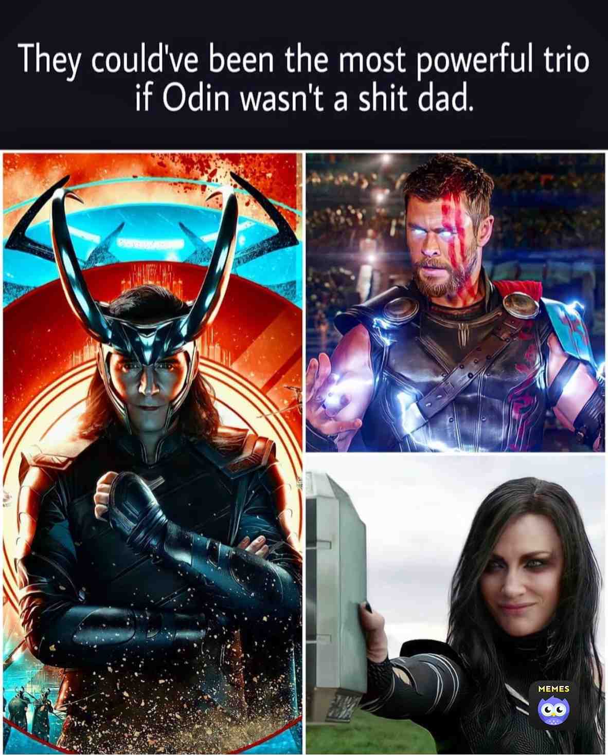 I think we can all agree that this is true   #loki  #thor  #hela  #odinson 💚🖤❤️