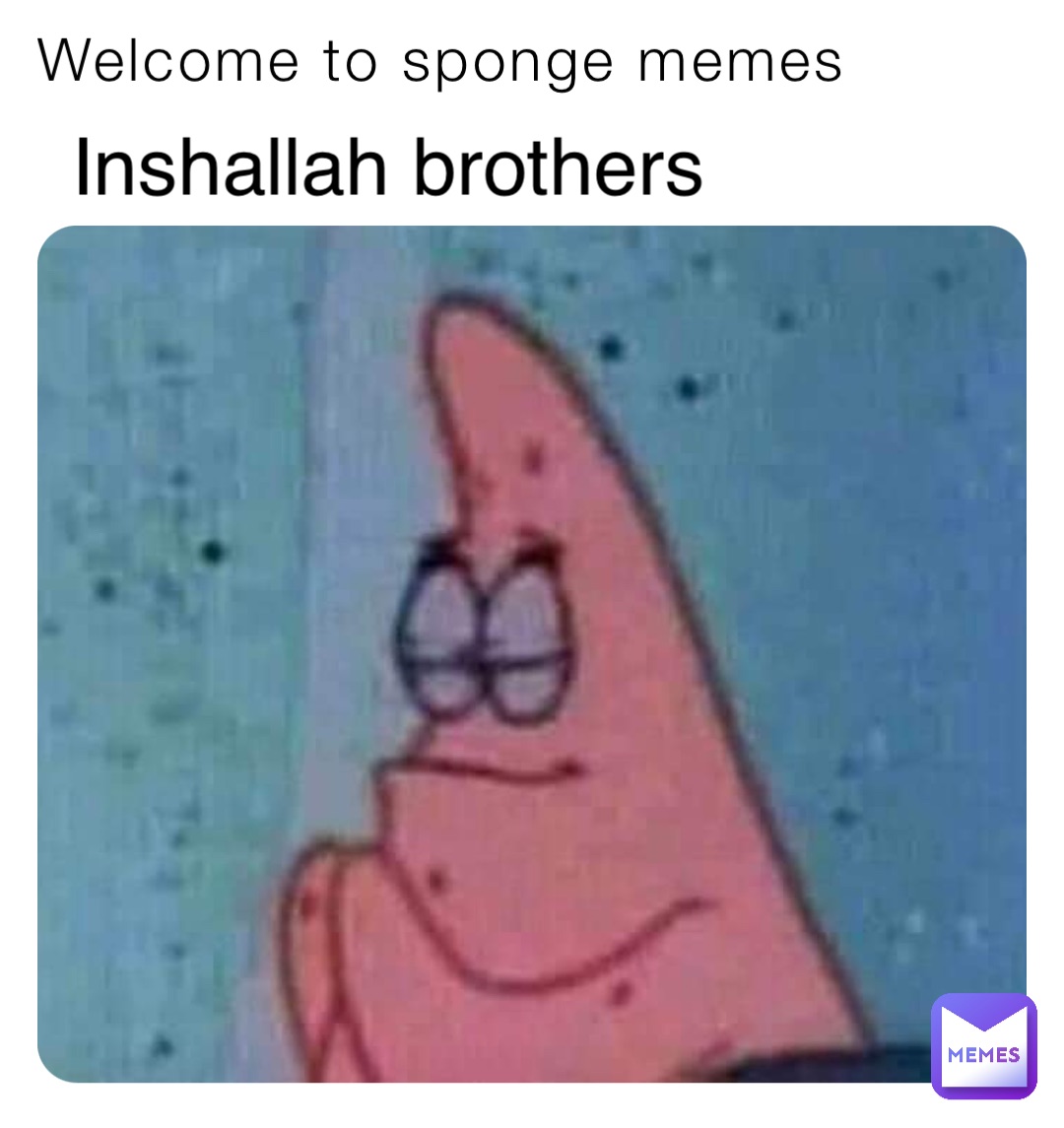 Welcome to sponge memes Inshallah brothers