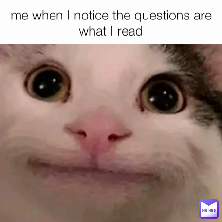 me when I notice the questions are what I read