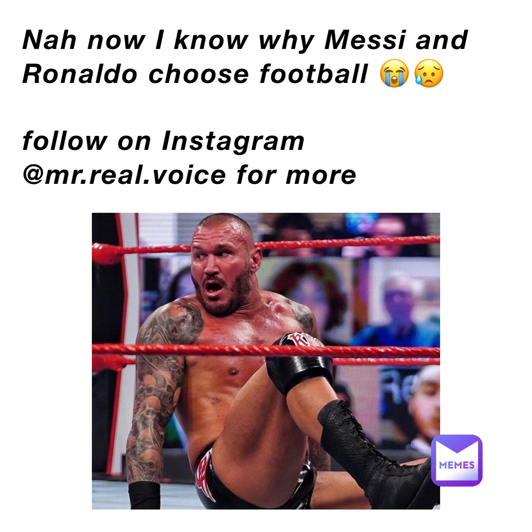 Nah now I know why Messi and Ronaldo choose football 😭😥

follow on Instagram @mr.real.voice for more 