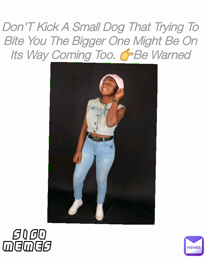 SIGO MEMES  Don'T Kick A Small Dog That Trying To Bite You The Bigger One Might Be On Its Way Coming Too. 👉Be Warned