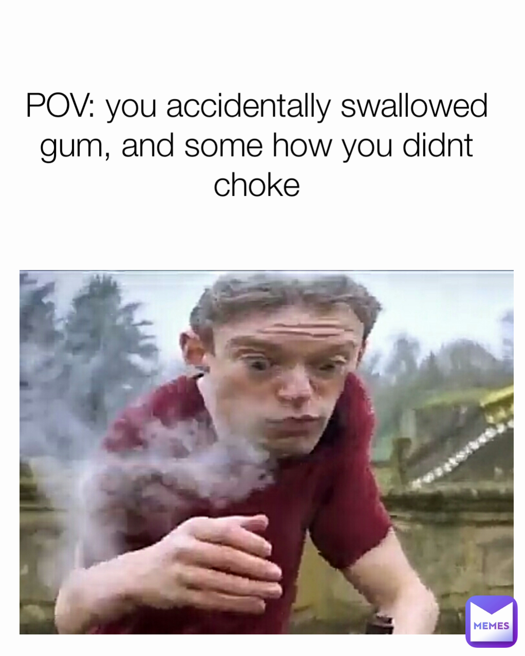 POV: you accidentally swallowed gum, and some how you didnt choke