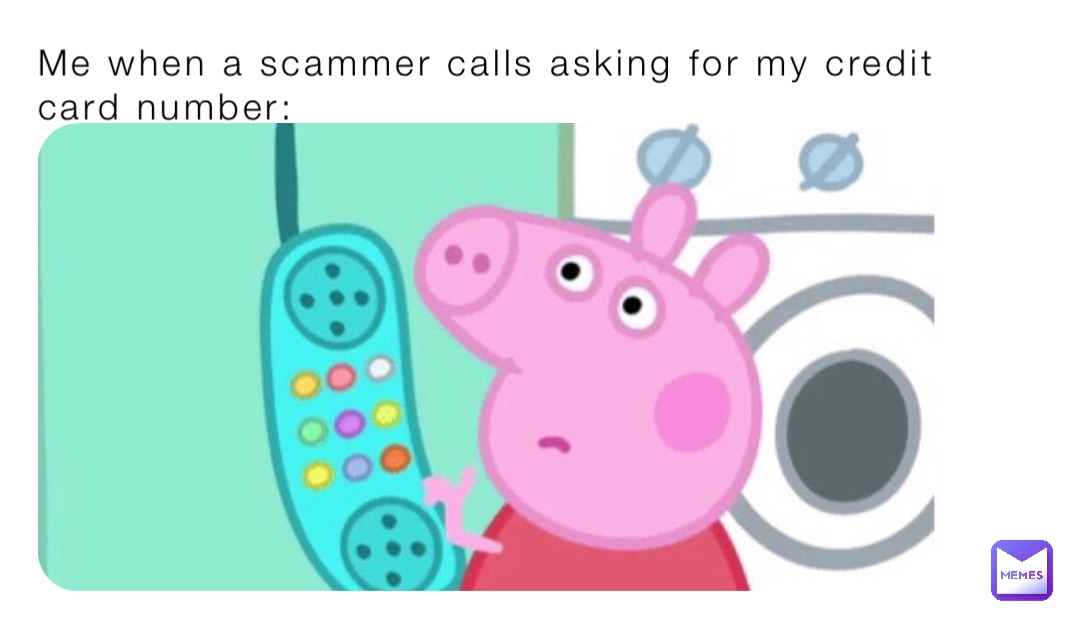 Me when a scammer calls asking for my credit card number: