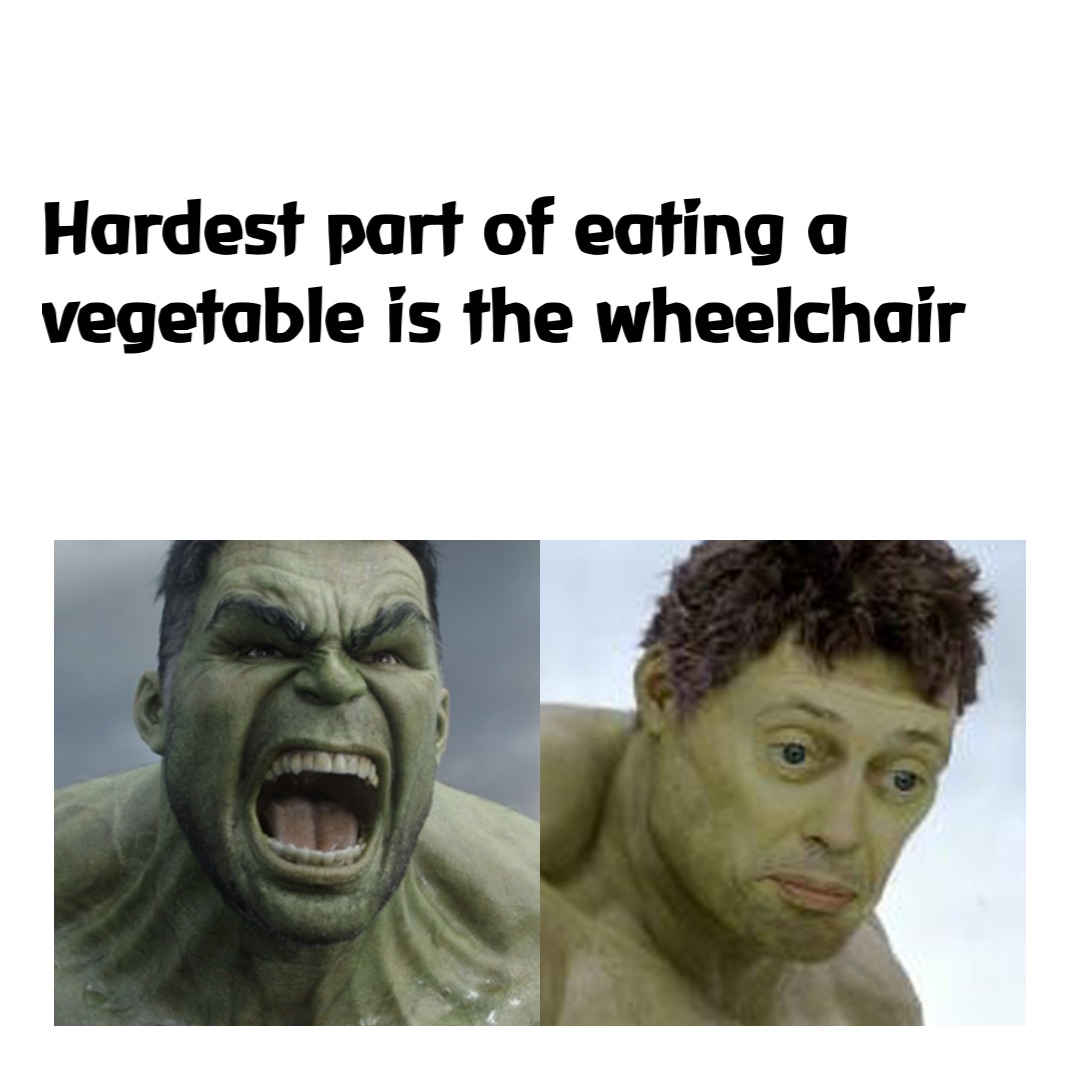 Hardest part of eating a vegetable is the wheelchair Seanywonkenob1