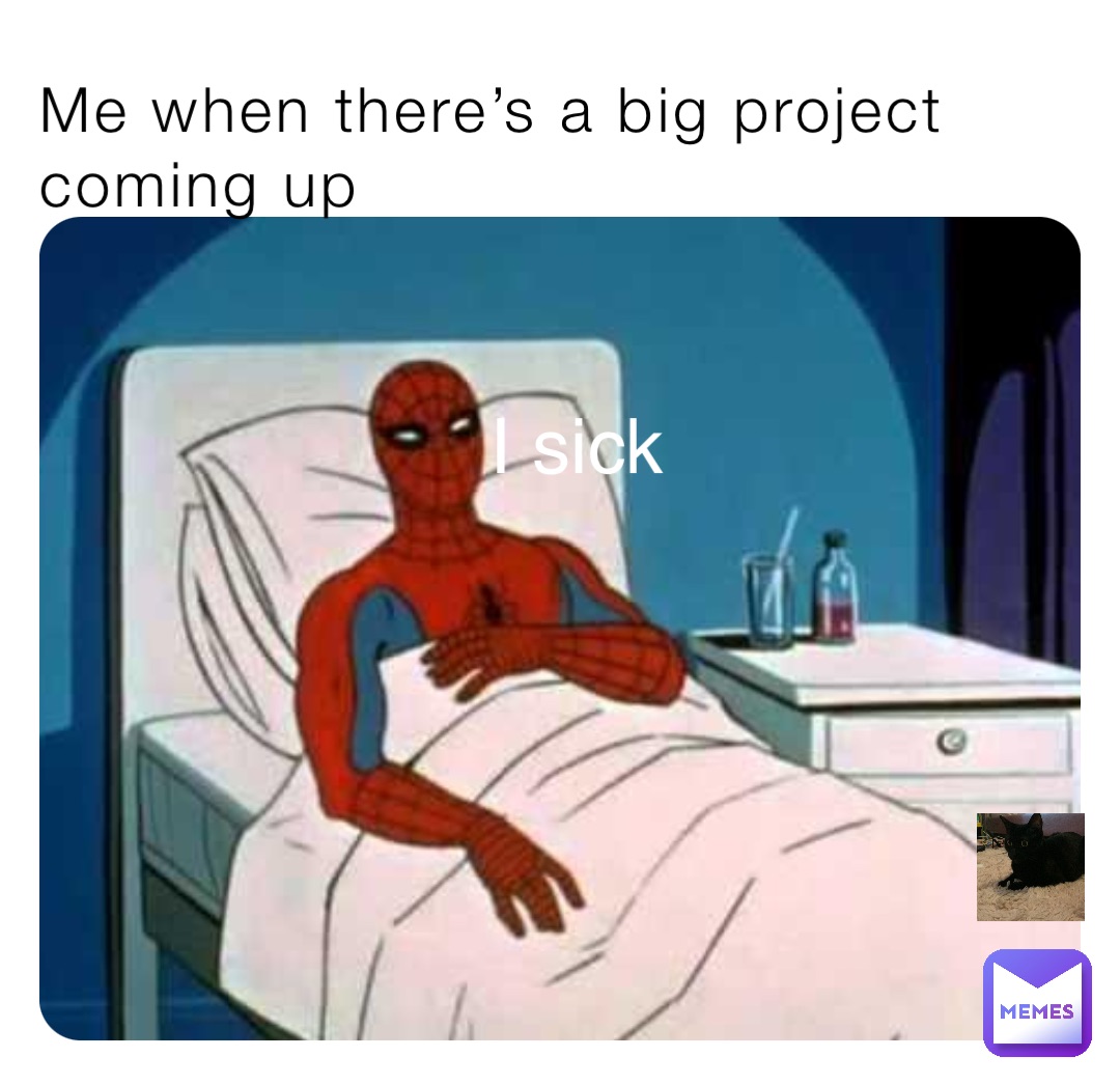 Me when there’s a big project coming up I sick