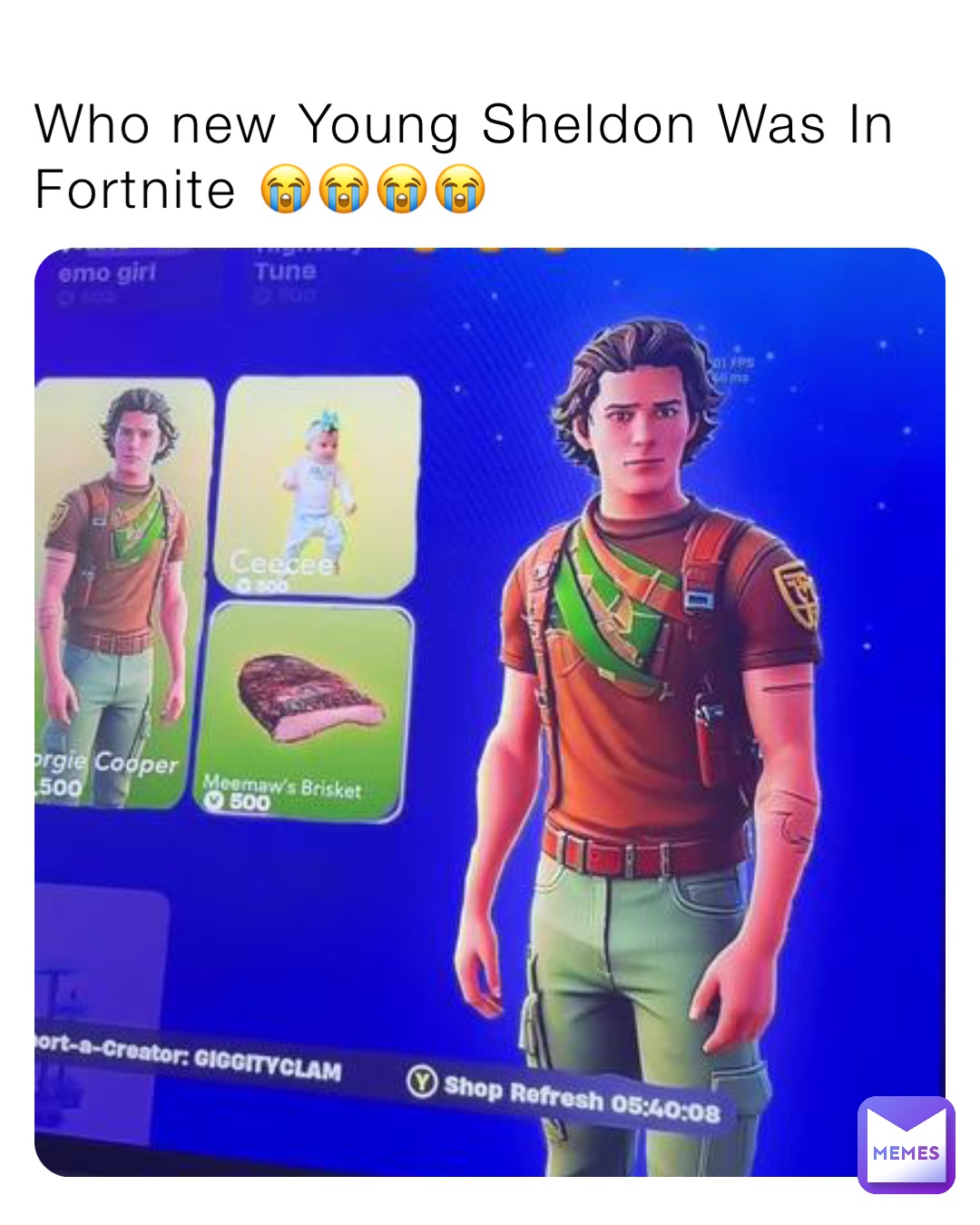 Who new Young Sheldon Was In Fortnite 😭😭😭😭