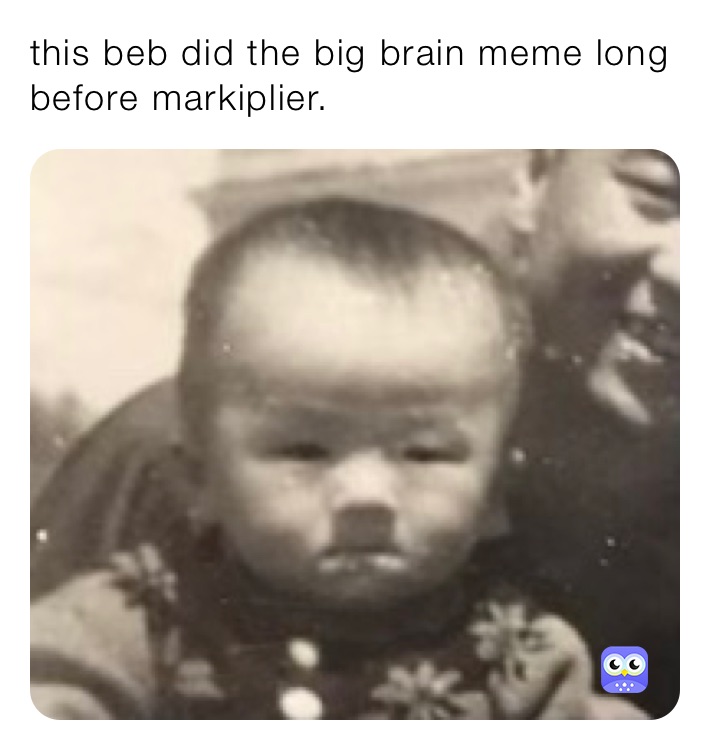 this beb did the big brain meme long before markiplier. 
