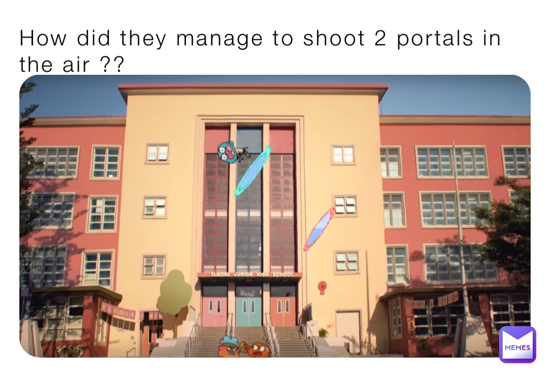 How did they manage to shoot 2 portals in the air ??