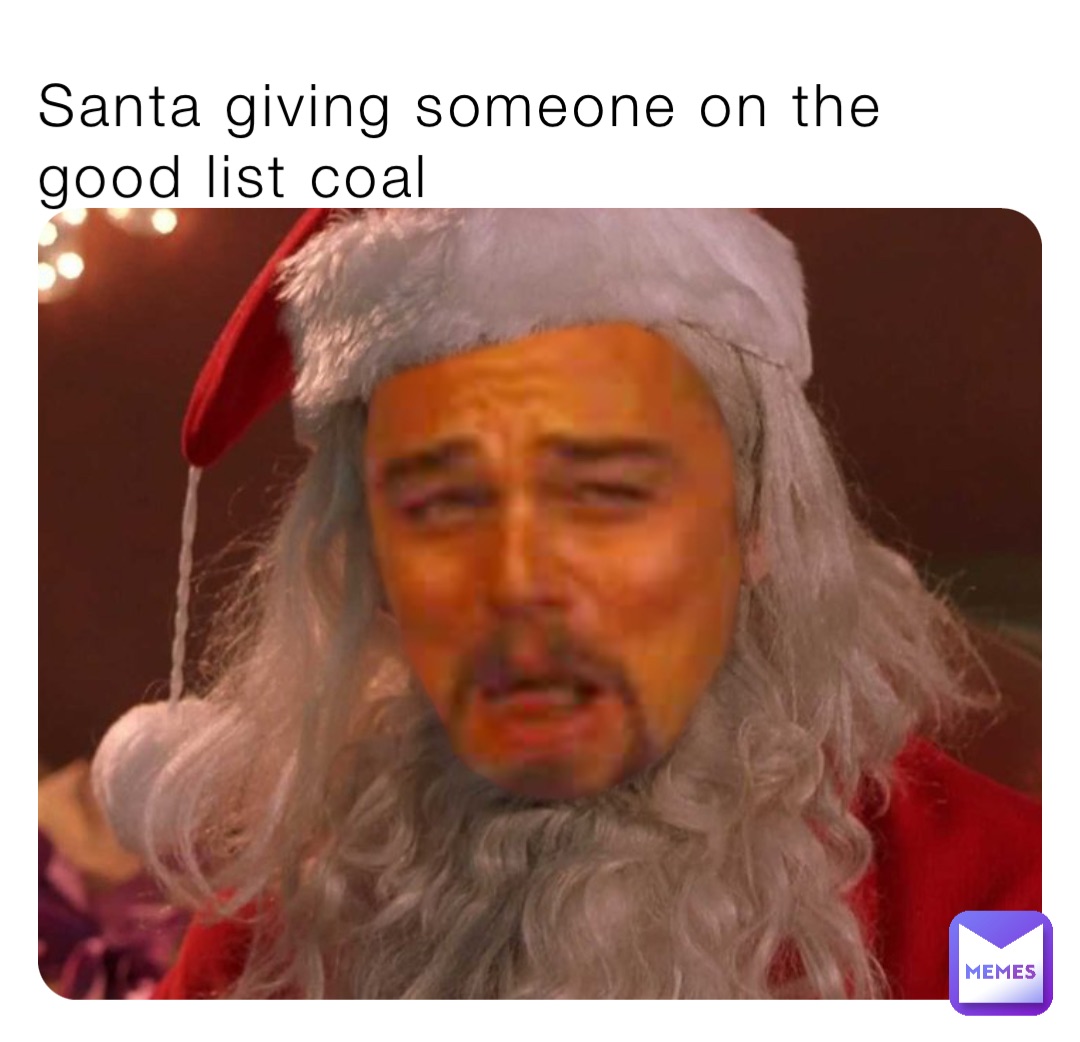 Santa giving someone on the good list coal
