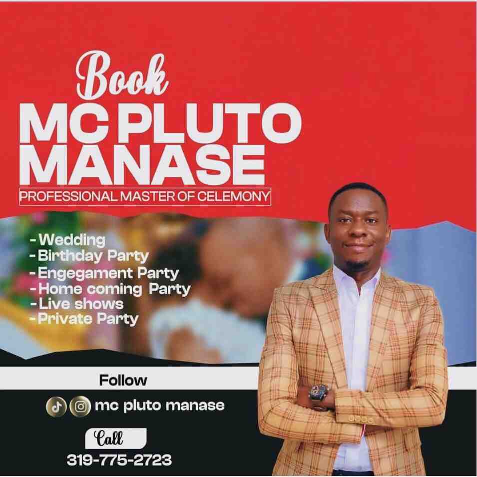 Hello everyone! Need a great MC for your event? Book McPluto Manase! He hosts weddings, birthday parties, engagement parties, homecoming parties, live shows, private parties, and baby showers.
McPluto is in \ud83d\udccdCedar Rapids, Iowa. He is friendly and funny, and always does a great job.
Contact him at 319-775-2723. Find him on Facebook and Instagram as @mcpluto.
Contact him \ud83d\udc49 Mc Pluto Manase