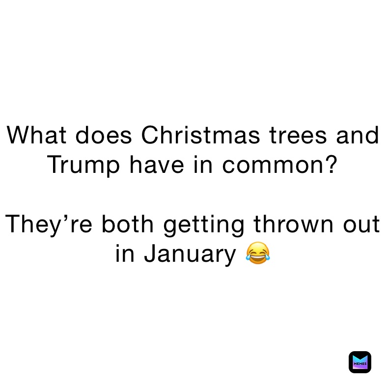 What does Christmas trees and Trump have in common?

They’re both getting thrown out in January 😂 
