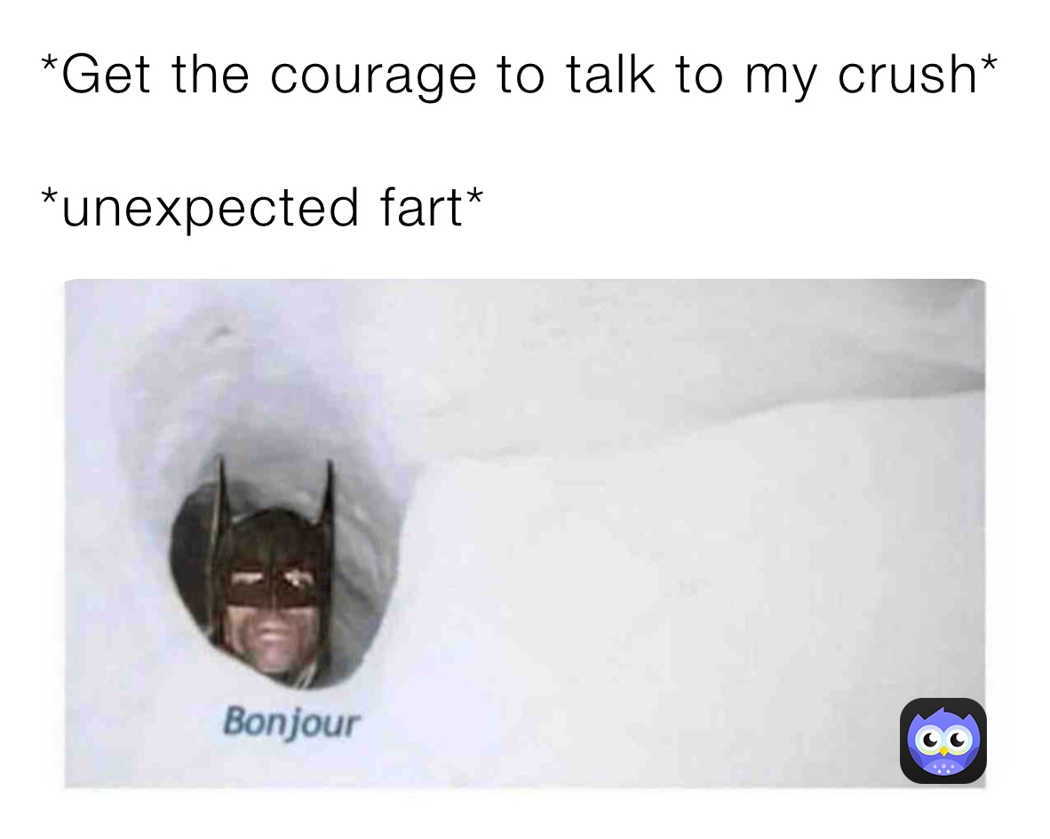 Get the courage to talk to my crush* *unexpected fart* | @lafta_paradise |  Memes