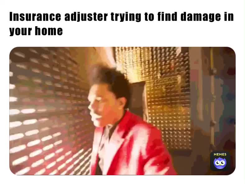 Insurance adjuster trying to find damage in your home | @anbalda01 | Memes