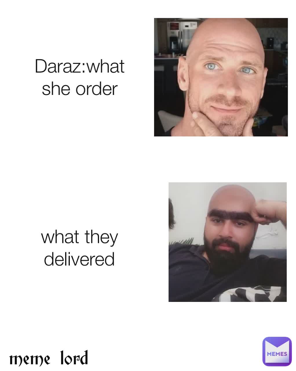 Daraz:what she order what they delivered meme lord