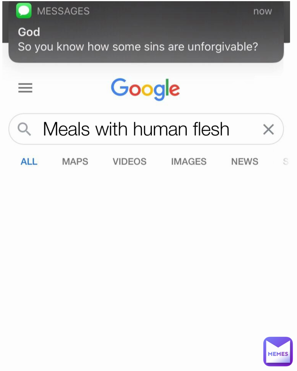 Meals with human flesh 