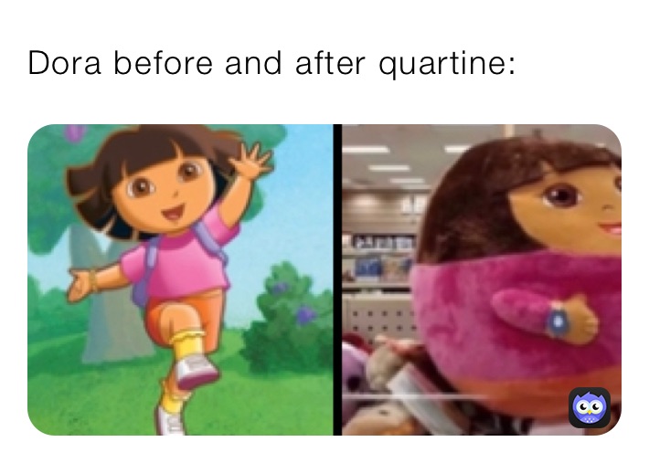 Dora before and after quartine: