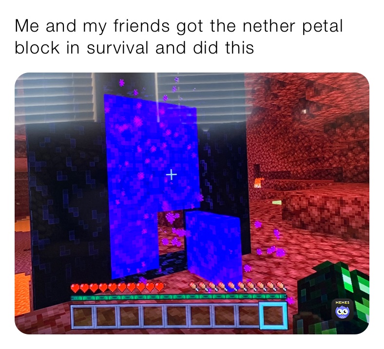 Me and my friends got the nether petal block in survival and did this