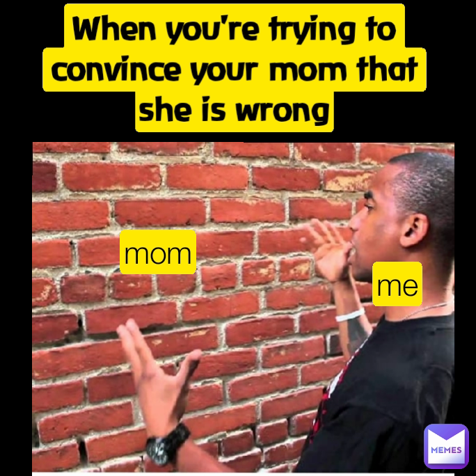 mom me When you're trying to convince your mom that she is wrong