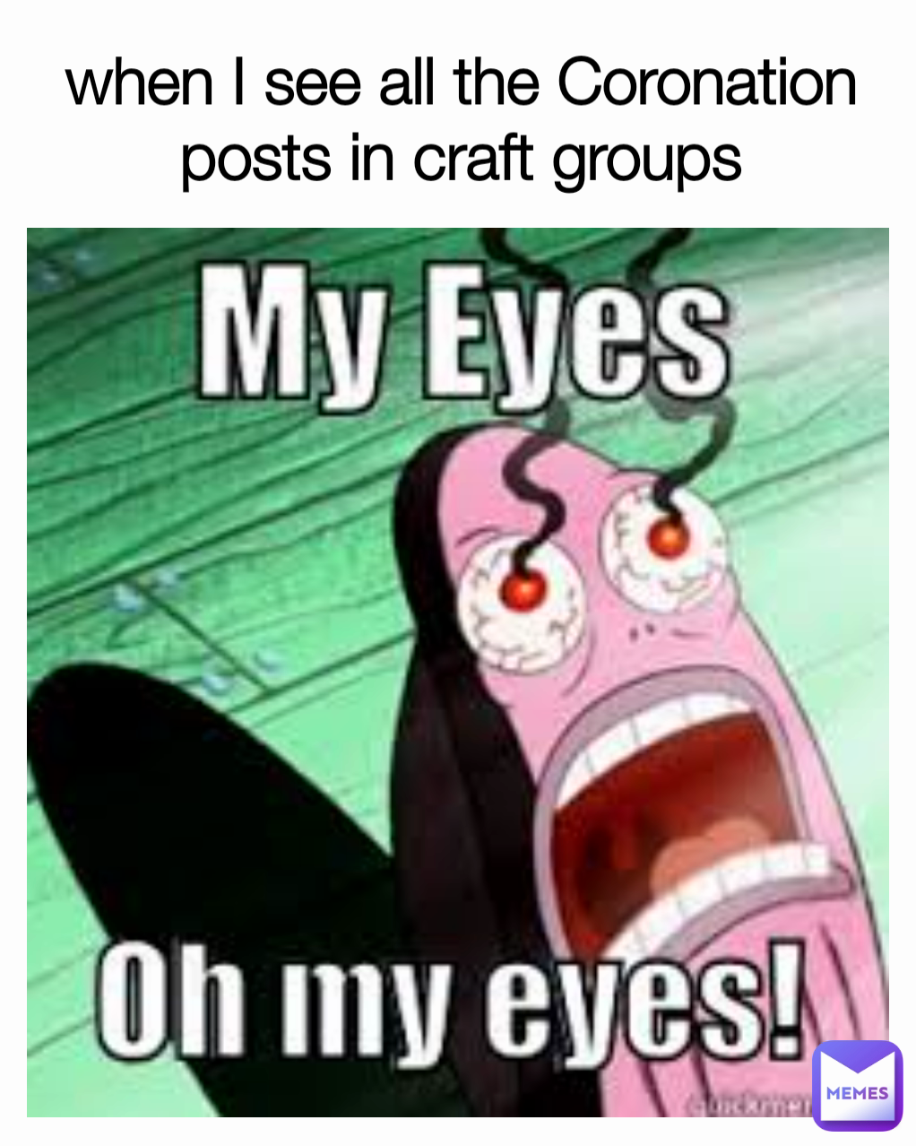 when I see all the Coronation posts in craft groups