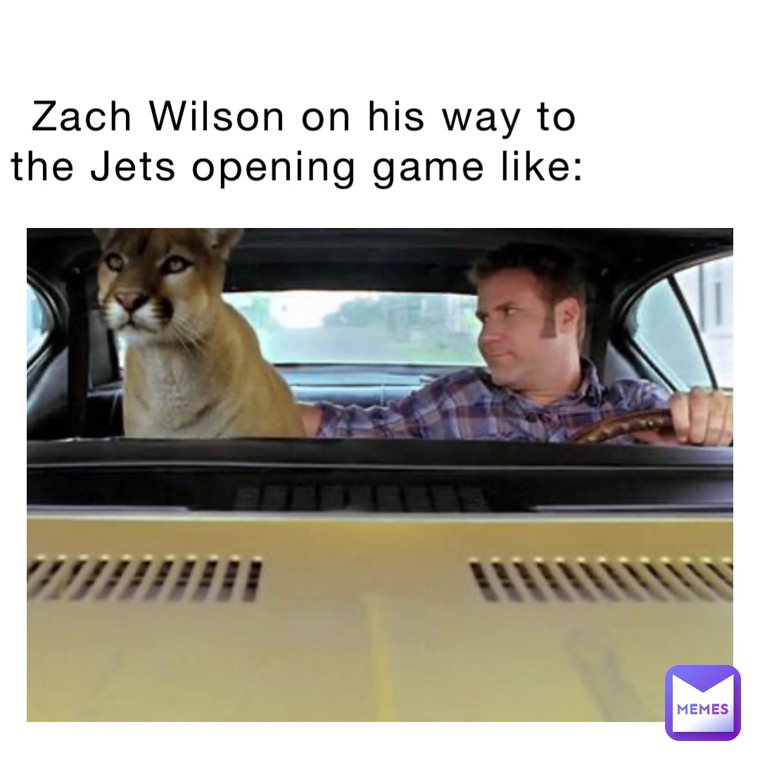 Zach Wilson on his way to the Jets opening game like: