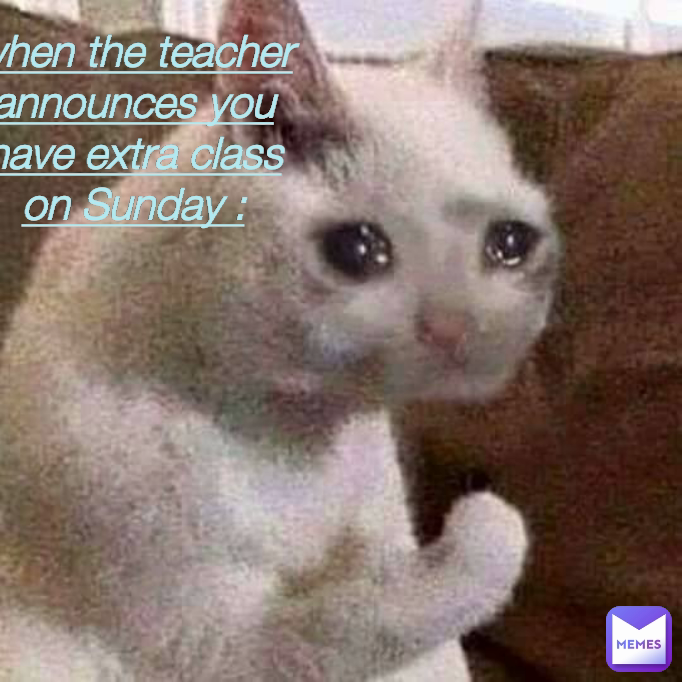 when the teacher announces you have extra class on Sunday :