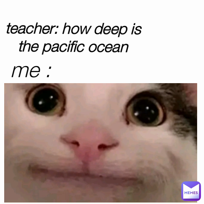 me : teacher: how deep is the pacific ocean