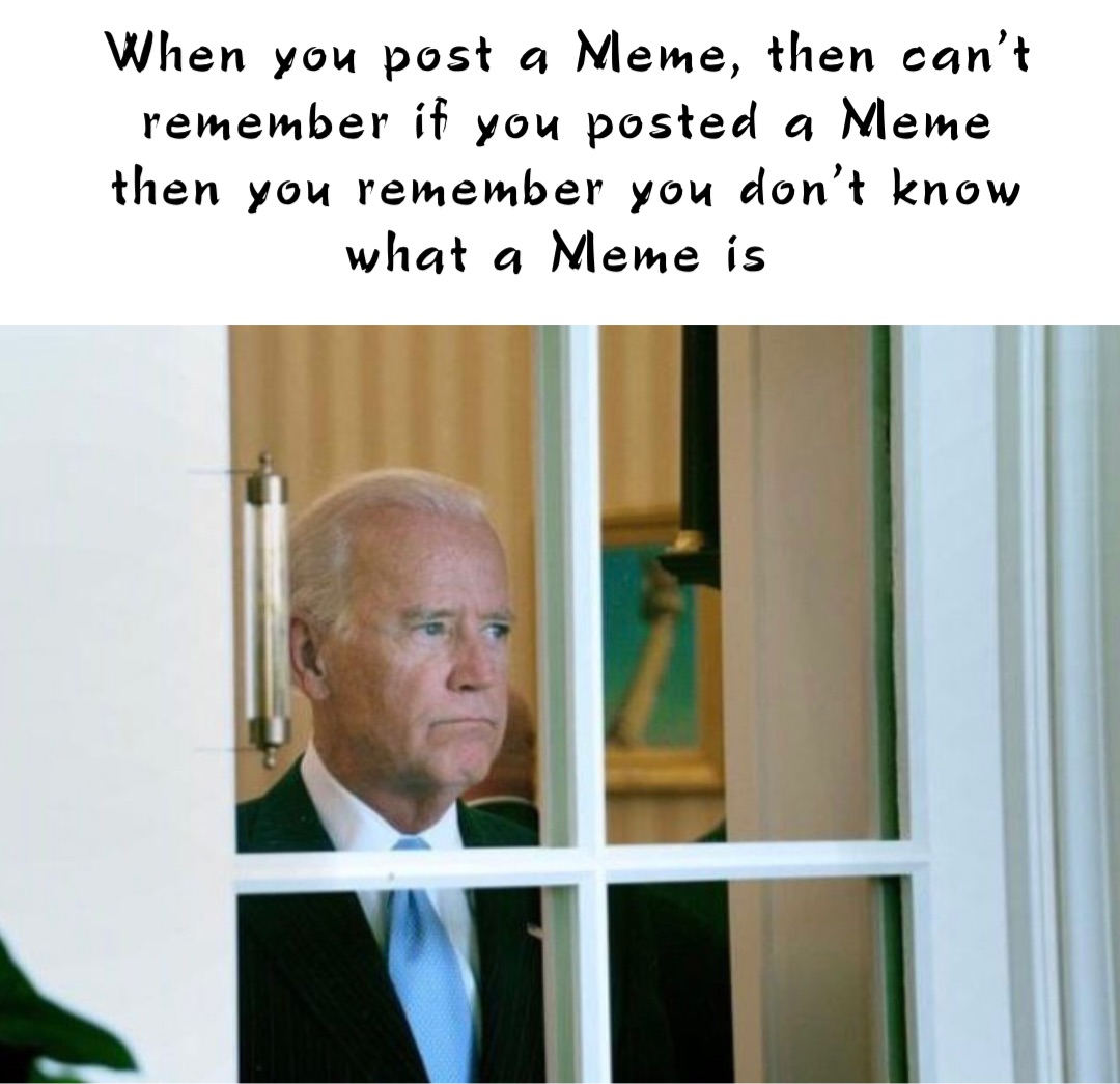 When you post a Meme, then can’t remember if you posted a Meme then you remember you don’t know what a Meme is