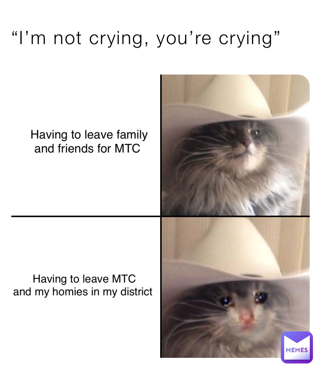 “I’m not crying, you’re crying” Having to leave family 
and friends for MTC Having to leave MTC 
and my homies in my district