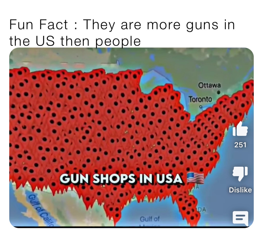 Fun Fact : They are more guns in the US then people