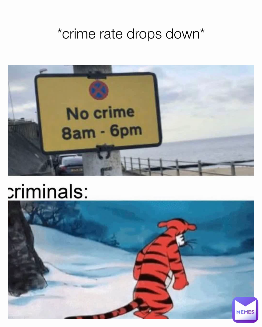 *crime rate drops down*