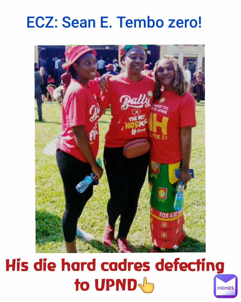 His die hard cadres defecting to UPND👆 ECZ: Sean E. Tembo zero!