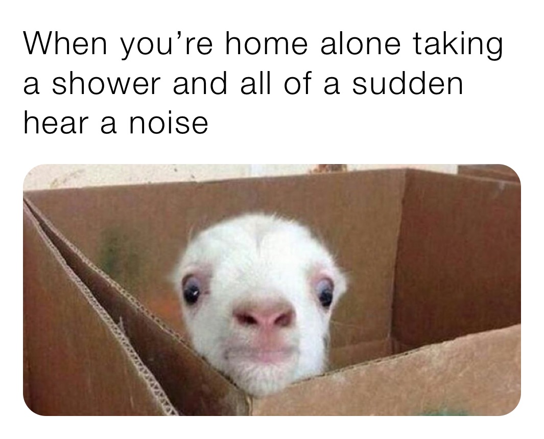 When you’re home alone taking a shower and all of a sudden hear a noise