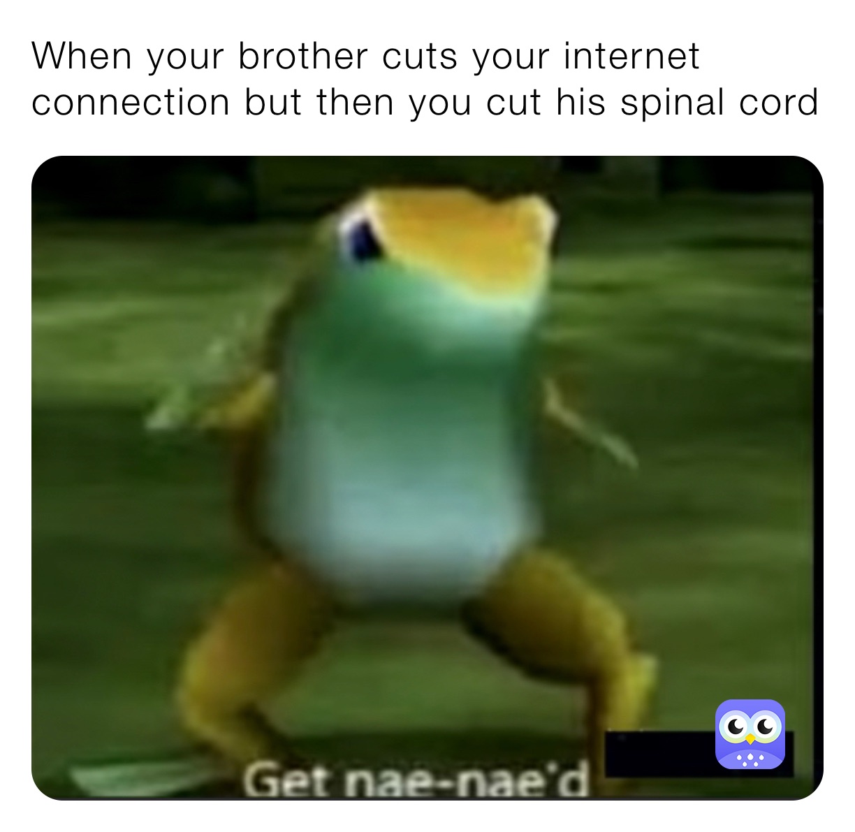 When your brother cuts your internet connection but then you cut his spinal cord