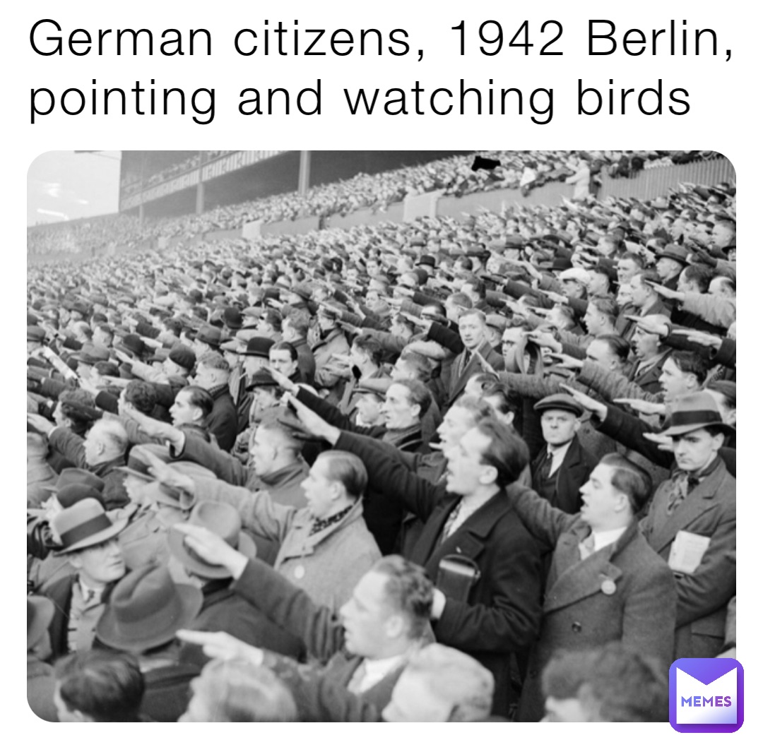 German citizens, 1942 Berlin,  pointing and watching birds