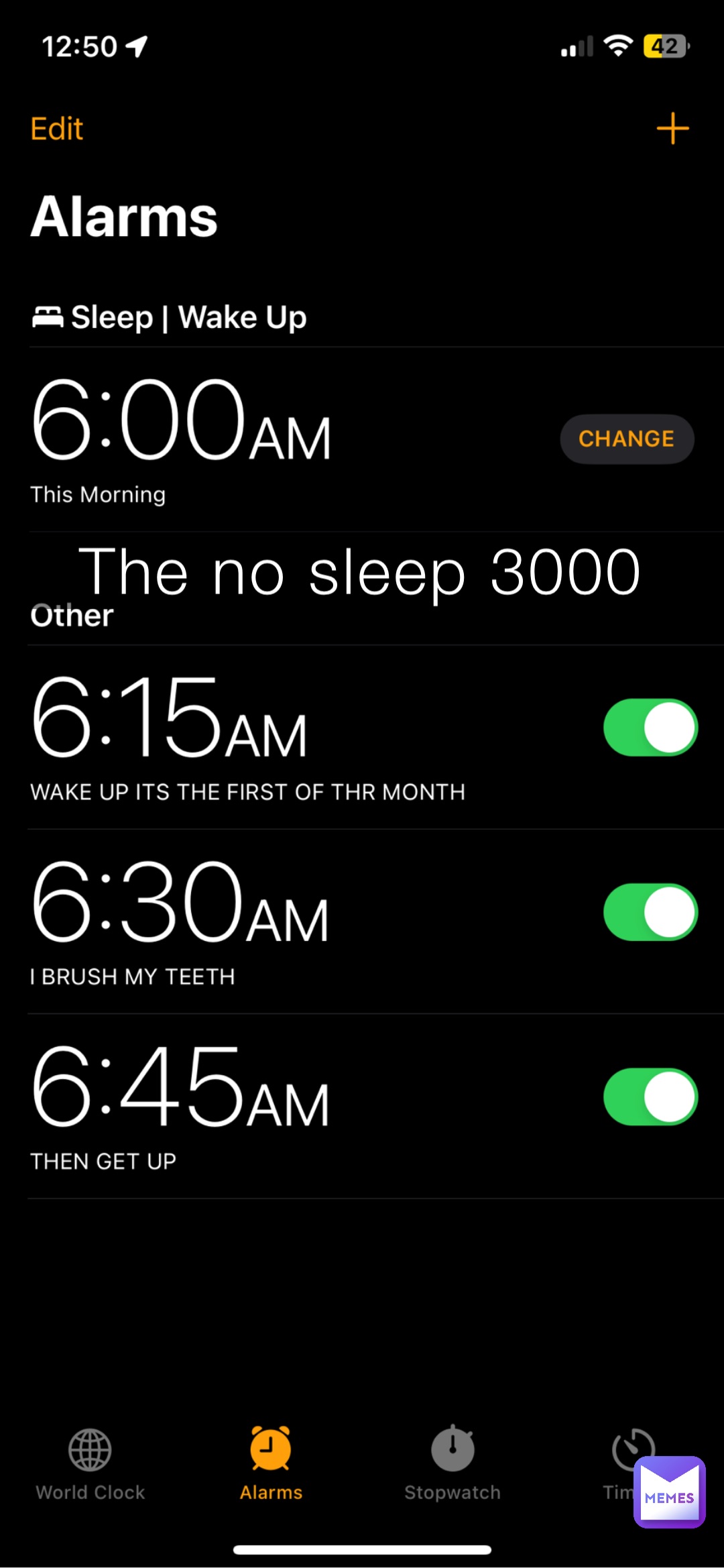 The no sleep 3000