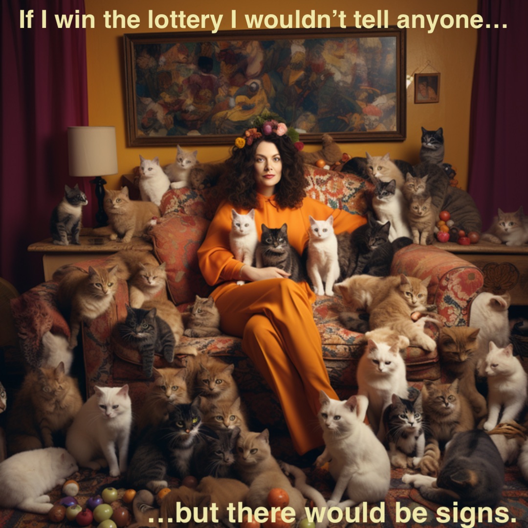 If I win the lottery I wouldn’t tell anyone… …but there would be signs.