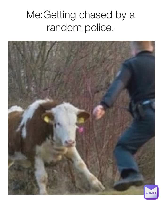Me:Getting chased by a random police.