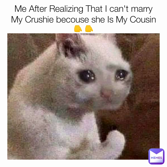 Me After Realizing That I can't marry My Crushie becouse she Is My Cousin 👇👇