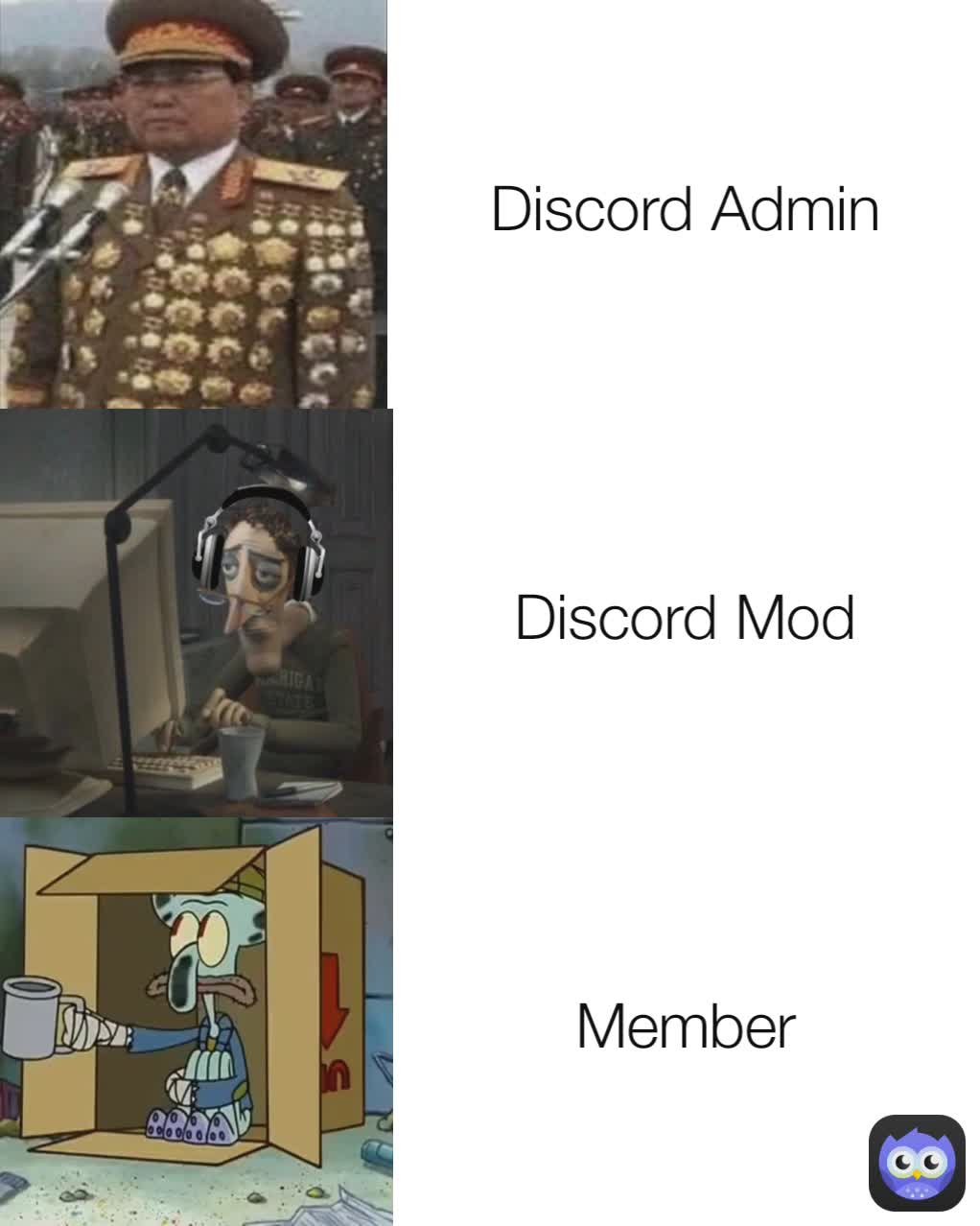 Member Discord Mod Discord Admin