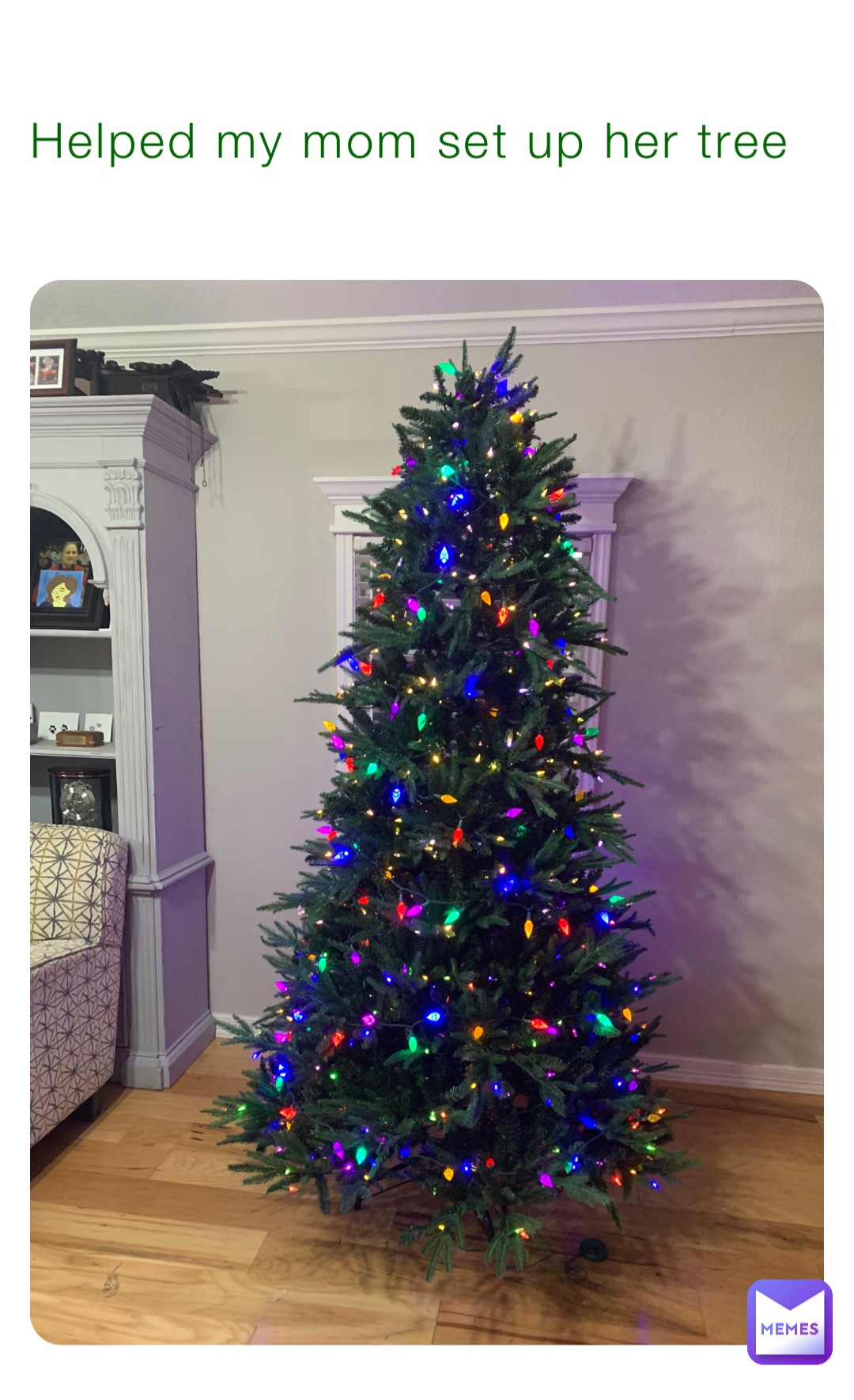 Helped my mom set up her tree
