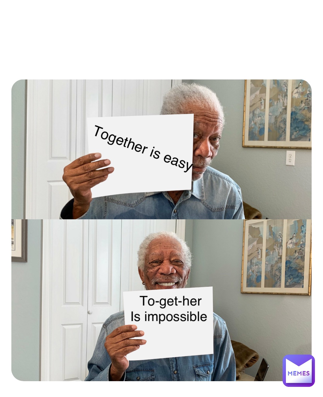 Double tap to edit Together is easy To-get-her 
Is impossible