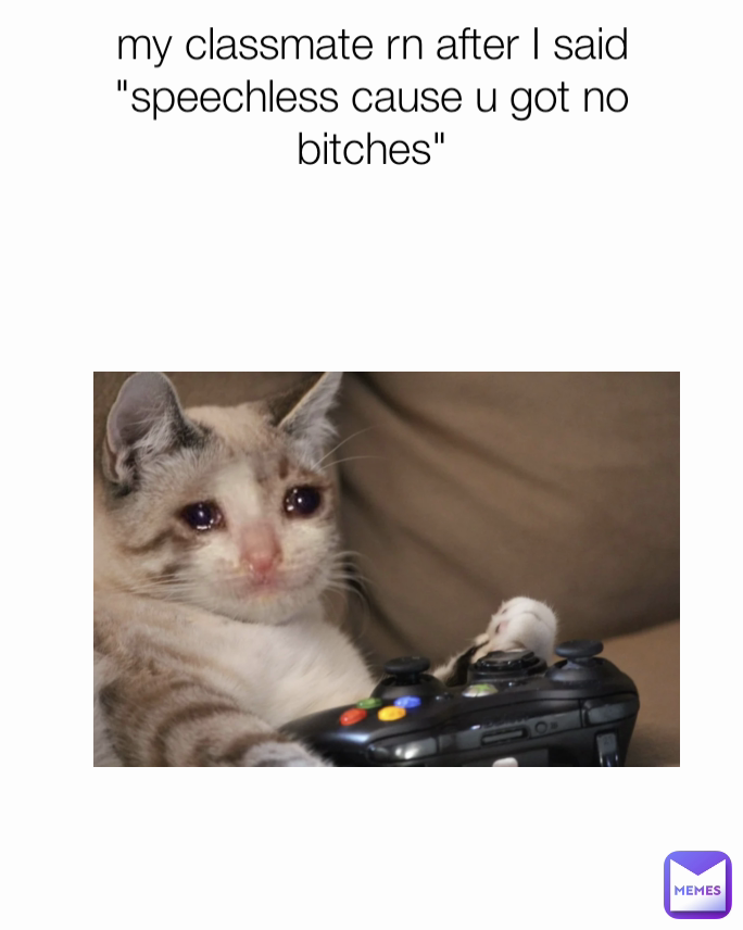 my classmate rn after I said "speechless cause u got no bitches"
