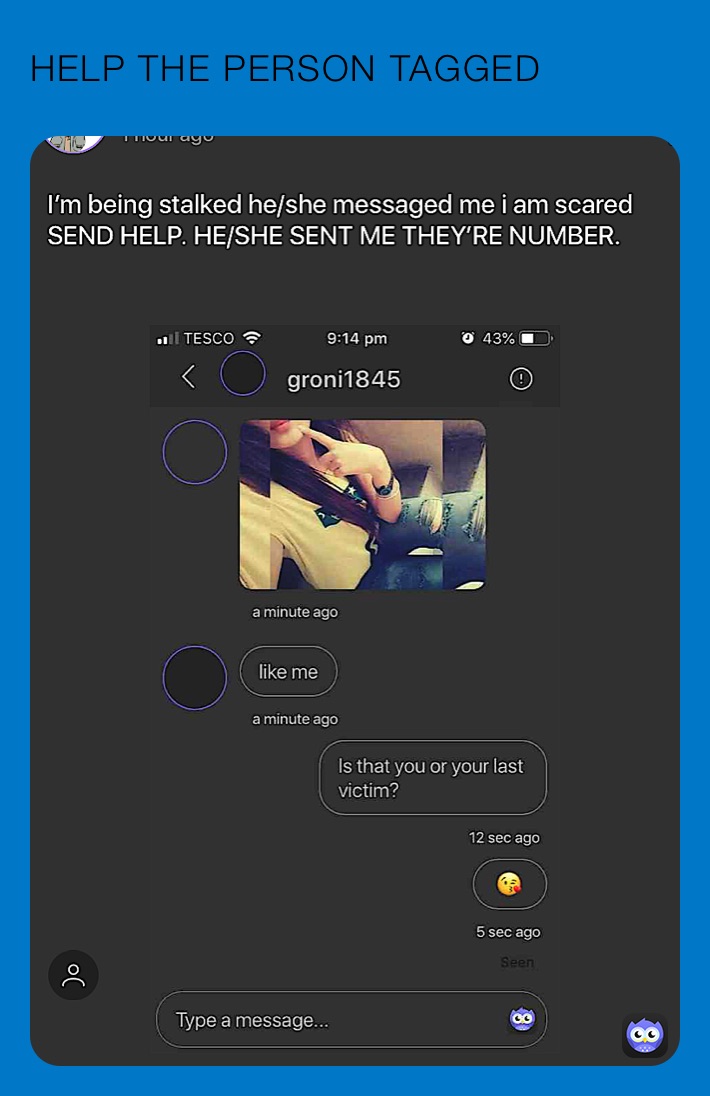 HELP THE PERSON TAGGED
