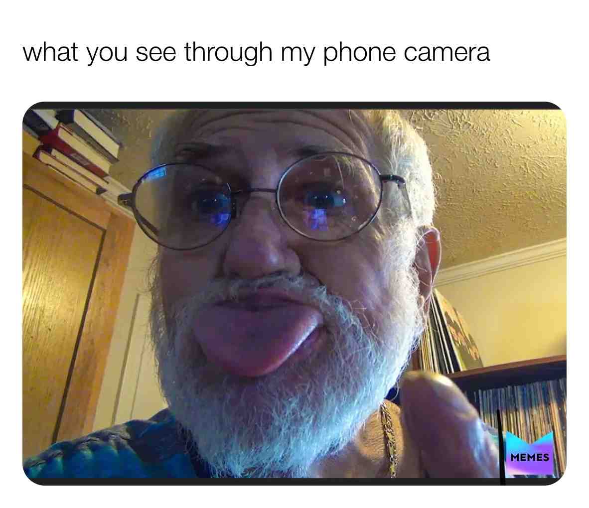 Hehe B. #follow #tounge #fingerlickingood #glases #books #comedy #fbi #camera #see #beard #memes #follow #like #share #comment #plzfollow #me #memesdaily #shirt #hair #hahahaha #hehe #haveagoodday #and #good #bye #fans